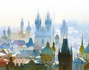 Watercolor of Prague